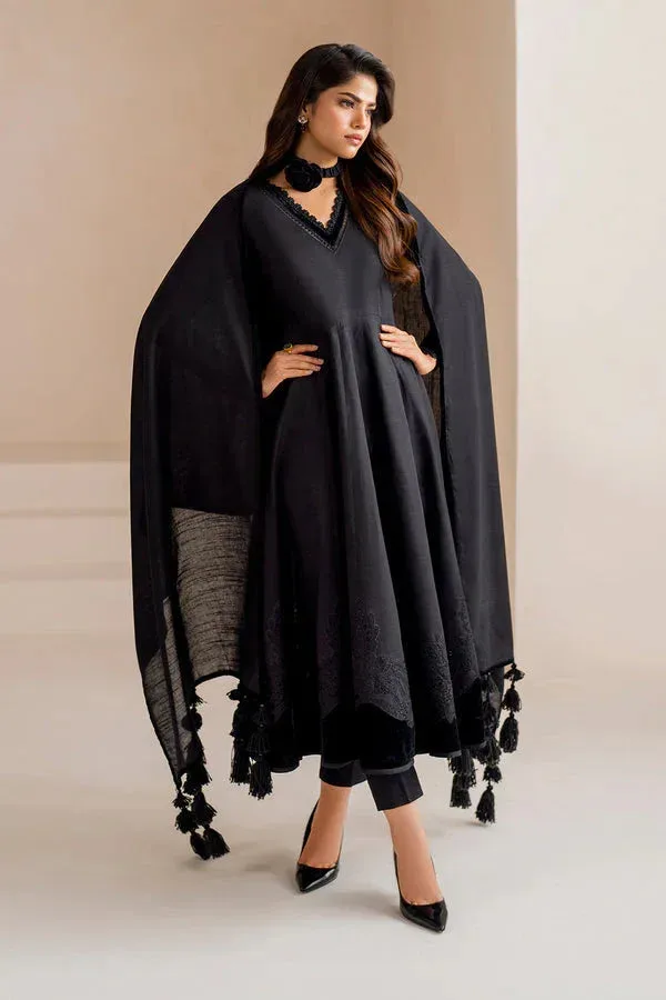 Baroque Luxury Pret 24 Black Khaddar – view 4 – Poshaq