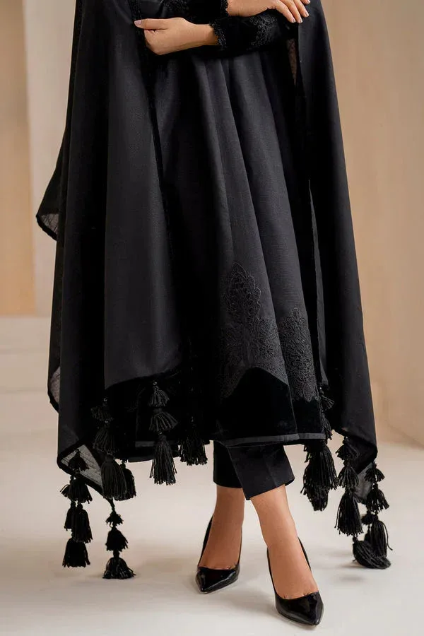 Baroque Luxury Pret 24 Black Khaddar – view 5 – Poshaq