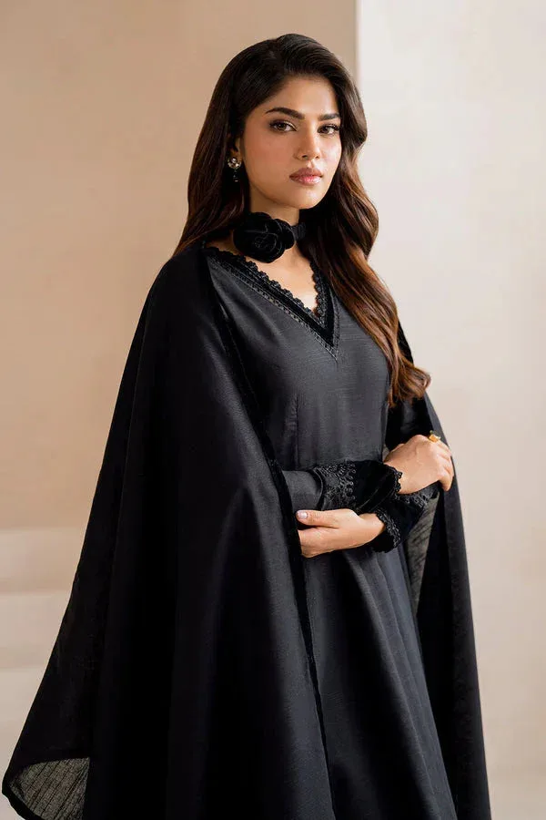 Baroque Luxury Pret 24 Black Khaddar – view 6 – Poshaq