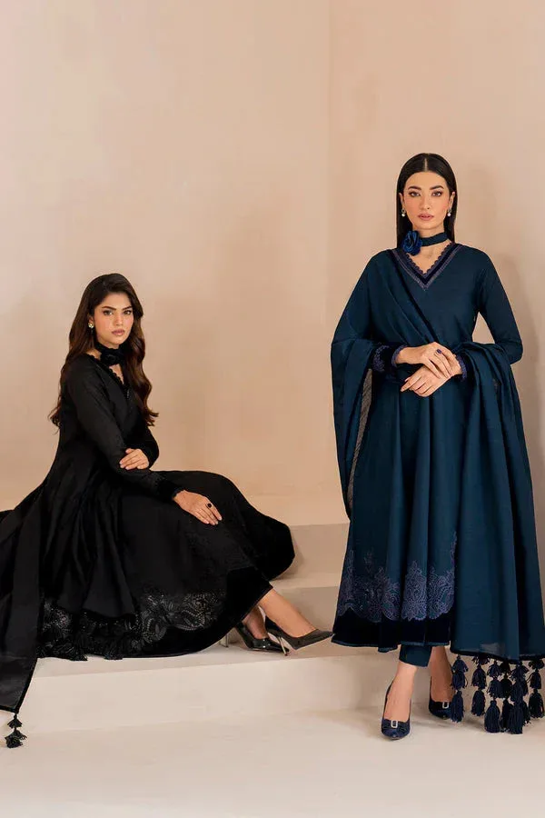 Baroque Luxury Pret 24 Black Khaddar – view 8 – Poshaq