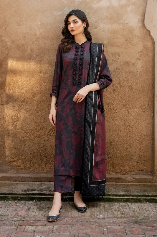 Baroque Luxury Pret 24 Dark Gray Viscose – view 1 – Poshaq