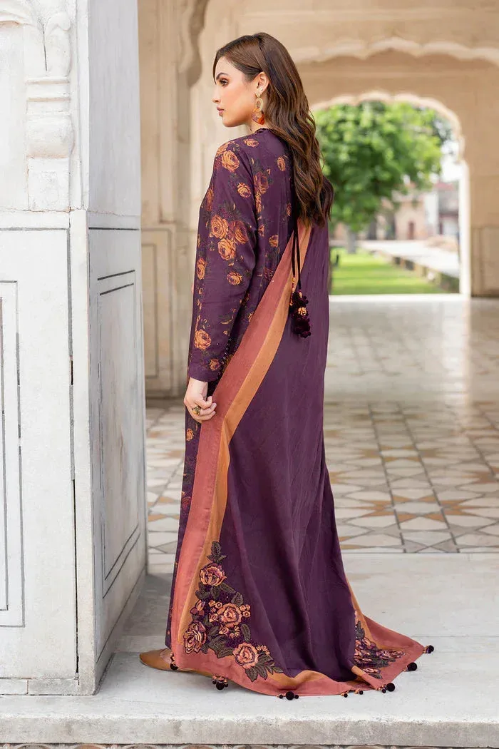 Baroque Luxury Pret 24 Dark Purple Viscose – view 2 – Poshaq