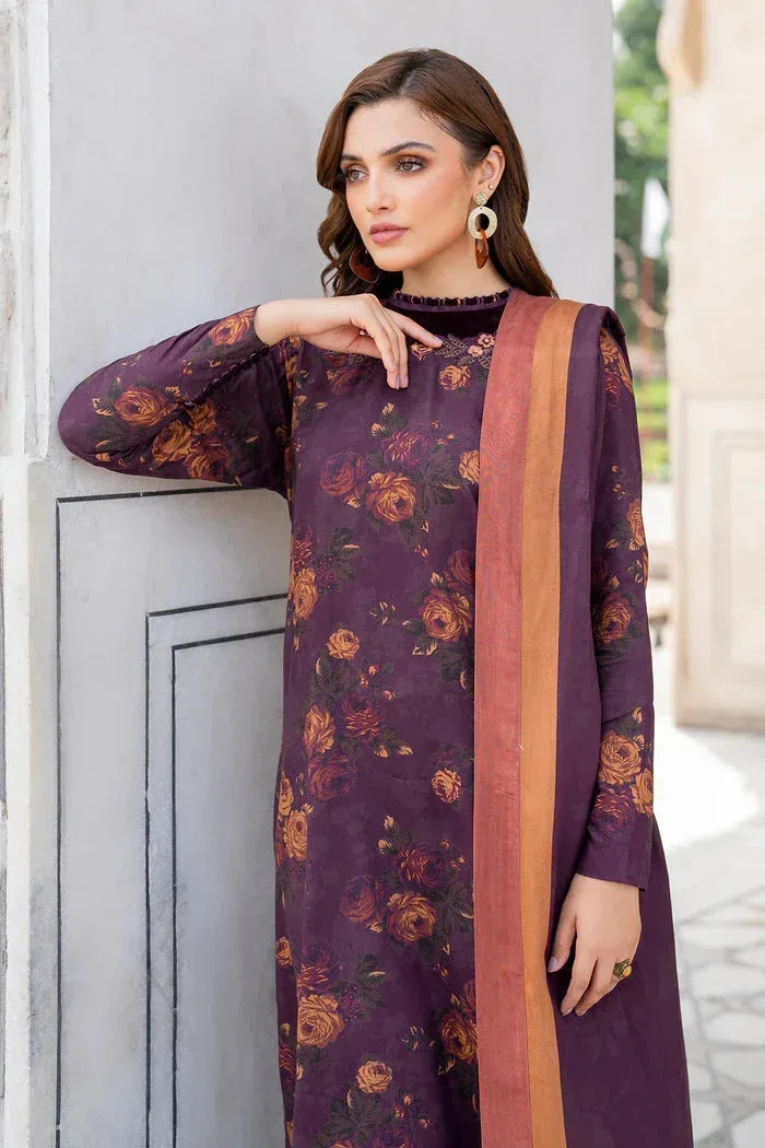 Baroque Luxury Pret 24 Dark Purple Viscose – view 4 – Poshaq