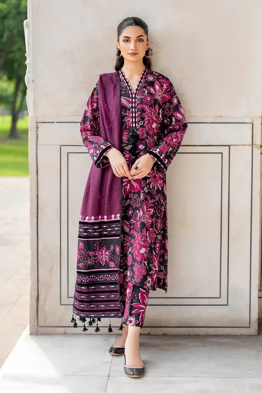 Baroque Luxury Pret 24 Black Viscose – view 1 – Poshaq