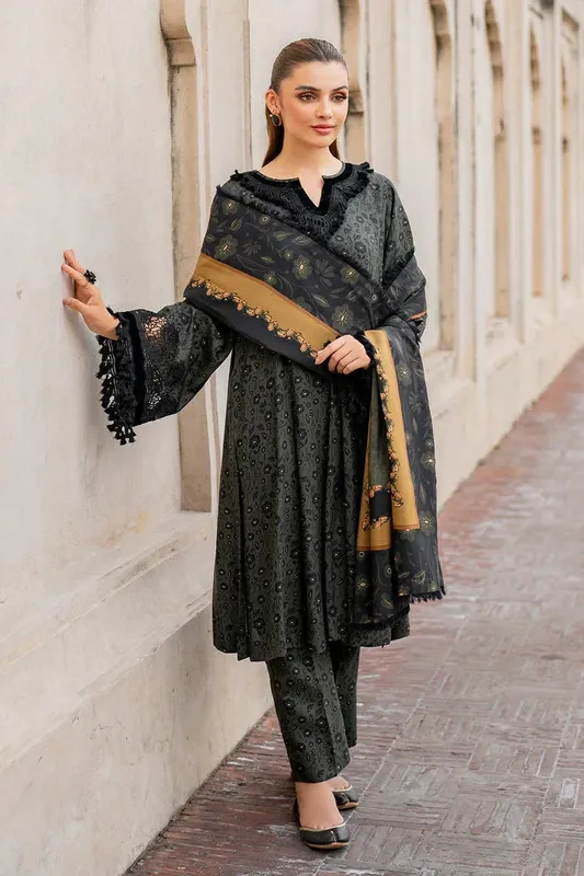 Baroque Luxury Pret 24 Grey Viscose – view 1 – Poshaq