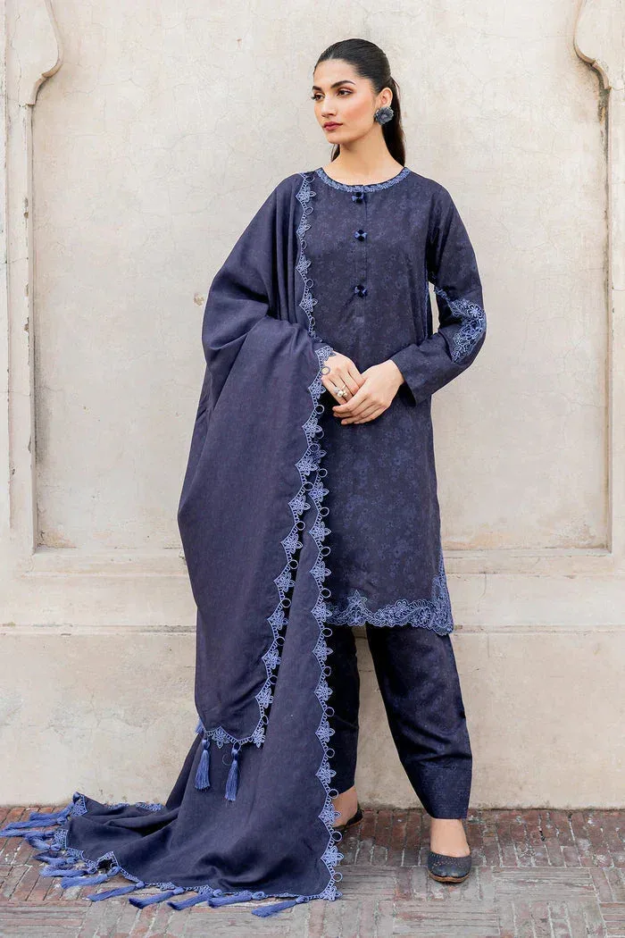 Baroque Luxury Pret 24 Navy Blue Viscose – view 1 – Poshaq