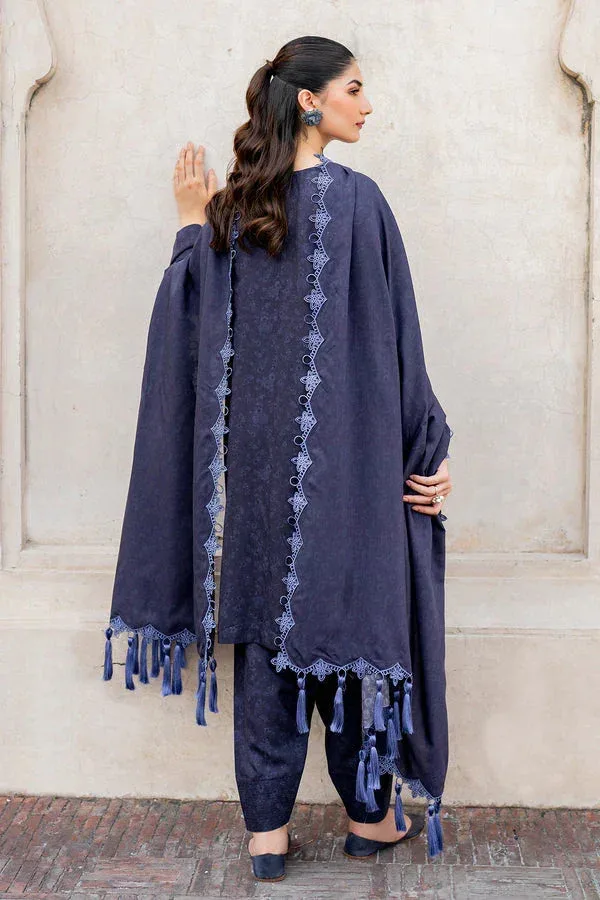 Baroque Luxury Pret 24 Navy Blue Viscose – view 2 – Poshaq