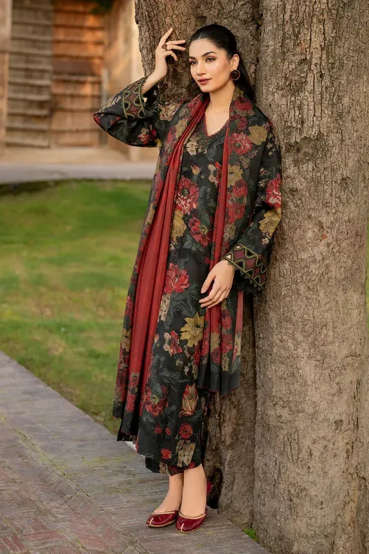 Baroque Luxury Pret 24 Black Viscose – view 1 – Poshaq