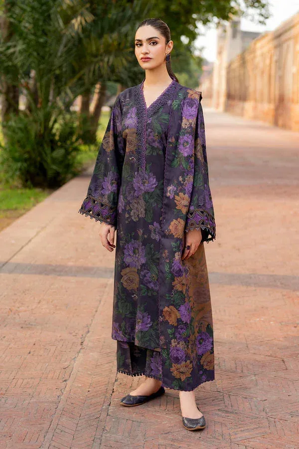 Baroque Luxury Pret 24 Purple Viscose – view 1 – Poshaq
