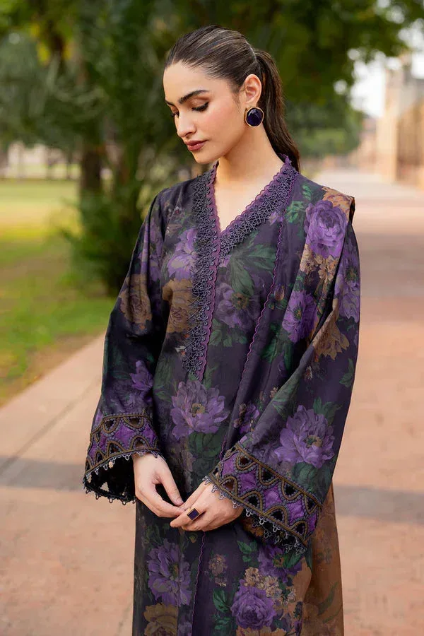Baroque Luxury Pret 24 Purple Viscose – view 3 – Poshaq