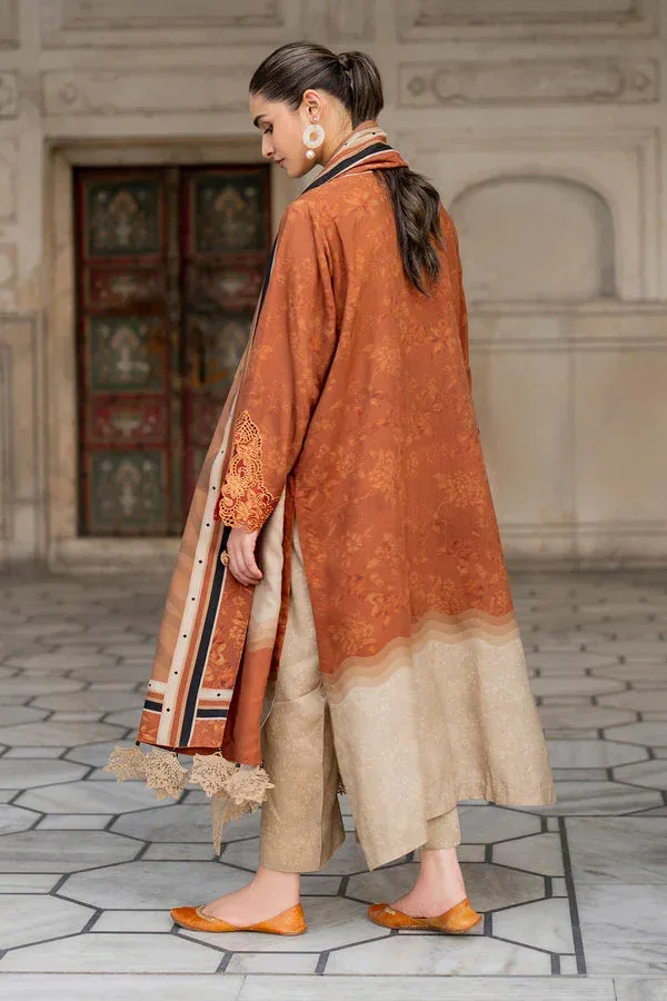 Baroque Luxury Pret 24 Rust Brown Viscose – view 2 – Poshaq