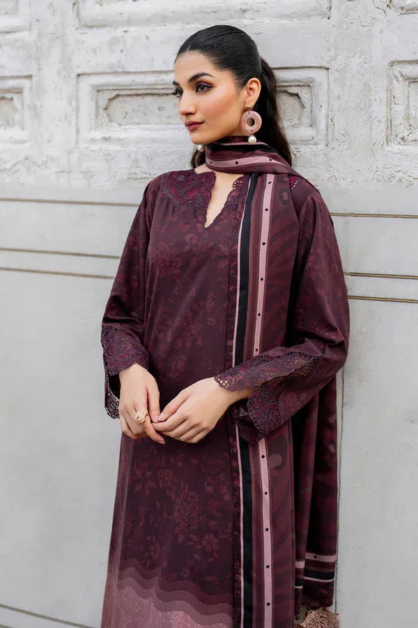 Baroque Luxury Pret 24 Wine Berry Viscose – view 5 – Poshaq