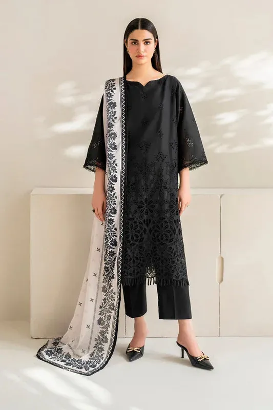 Baroque Luxury Pret 24 Black Organza – view 1 – Poshaq