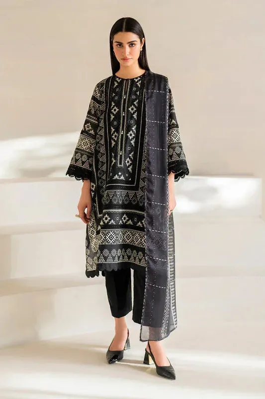 Baroque Luxury Pret 24 Black Organza – view 1 – Poshaq