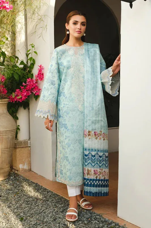 Baroque Luxury Pret 24 Blue Organza – view 1 – Poshaq