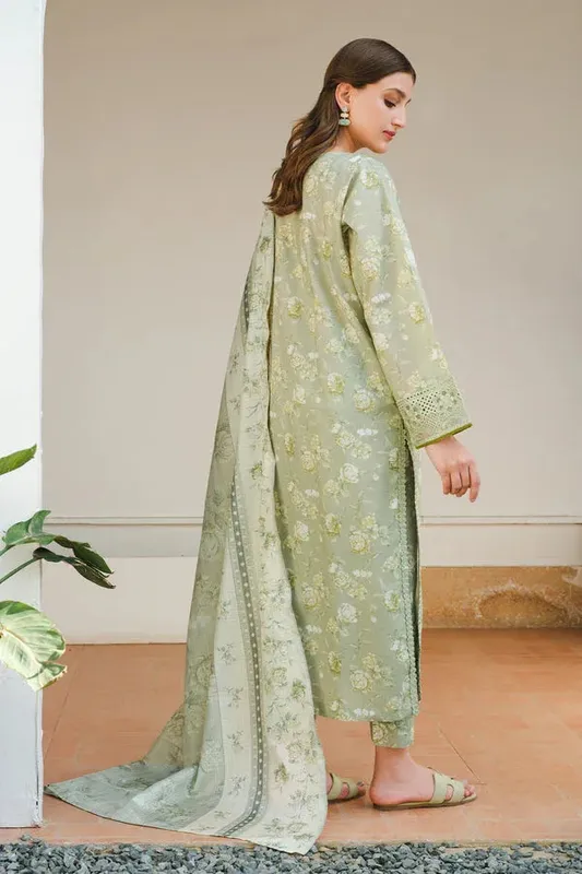 Baroque Luxury Pret 24 Grey Organza – view 1 – Poshaq