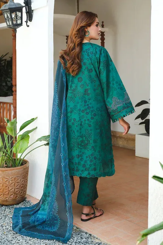 Baroque Luxury Pret 24 Green Organza – view 1 – Poshaq