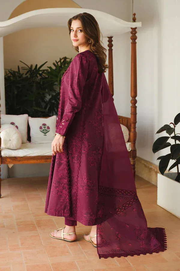 Baroque Luxury Pret 24 Magenta Organza – view 2 – Poshaq