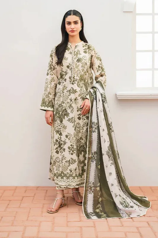 Baroque Luxury Pret 24 Off White Organza – view 1 – Poshaq