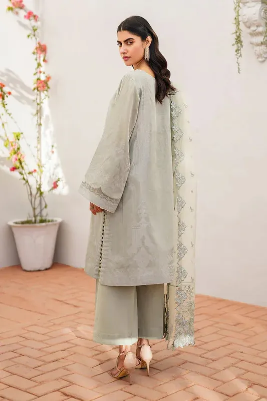 Baroque Luxury Pret 24 Grey Jacquard – view 1 – Poshaq