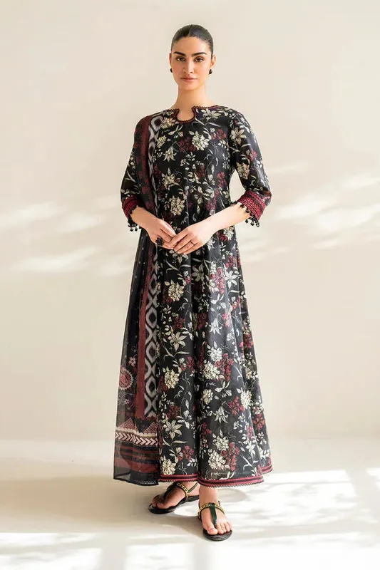 Baroque Luxury Pret 24 Black Organza – view 1 – Poshaq
