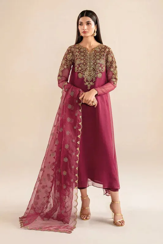 Baroque Luxury Pret 24 Pink Organza – view 1 – Poshaq