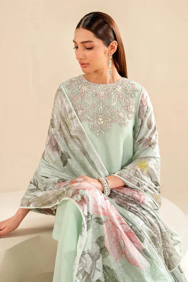 Baroque Luxury Pret 24 Green Chiffon – view 4 – Poshaq