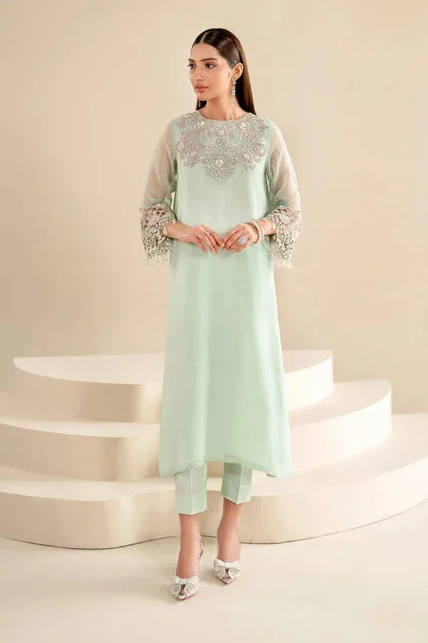 Baroque Luxury Pret 24 Green Chiffon – view 5 – Poshaq