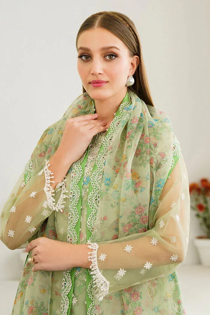 Baroque Luxury Formals 24 Parrot Green Organza – view 3 – Poshaq