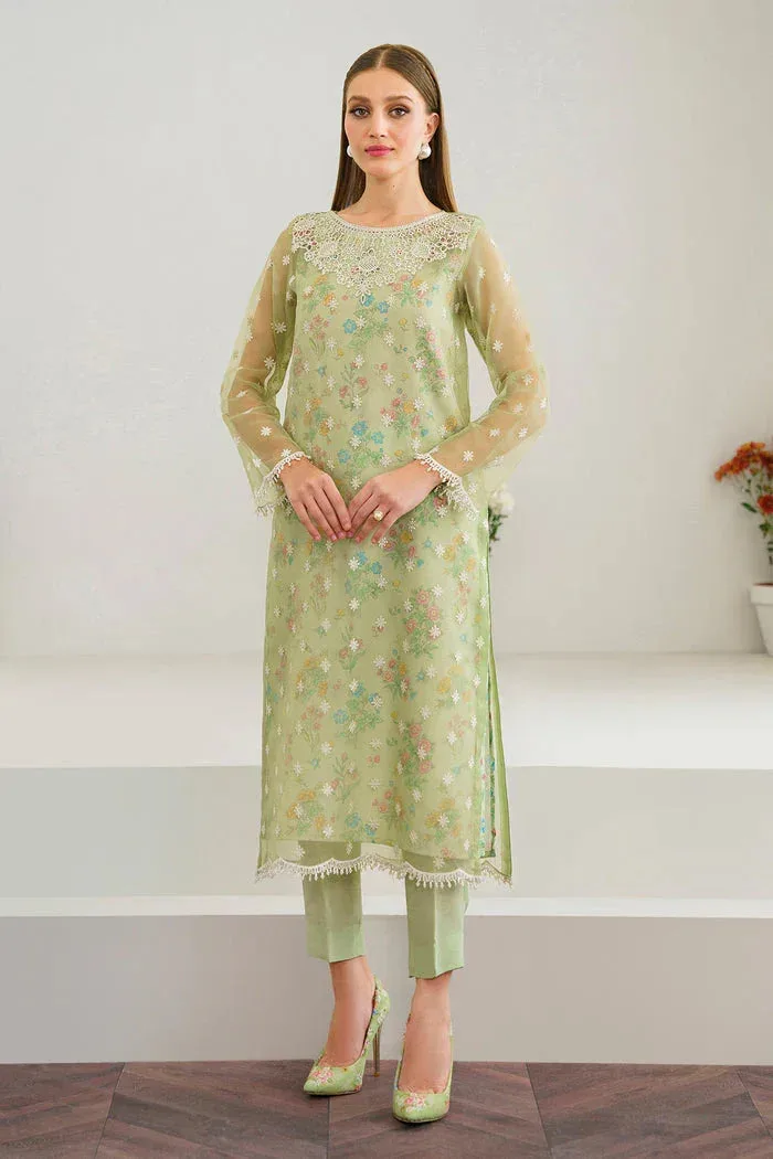 Baroque Luxury Formals 24 Parrot Green Organza – view 4 – Poshaq