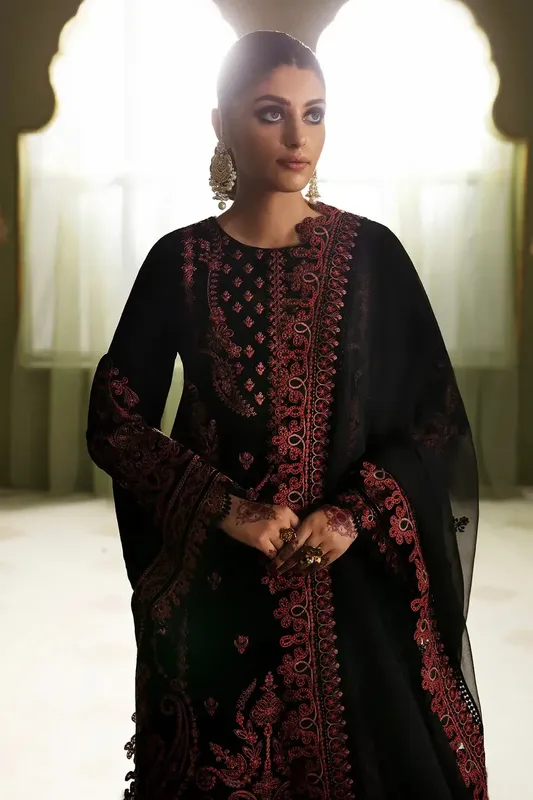 Baroque Jahanara Luxury Velvet 23 Black Organza – view 1 – Poshaq