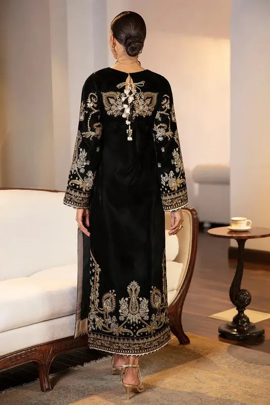 Baroque Jahanara Luxury Velvet 23 Black Organza – view 1 – Poshaq