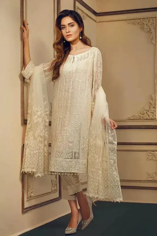 Baroque Chantelle 23 Off White Chiffon – view 1 – Poshaq