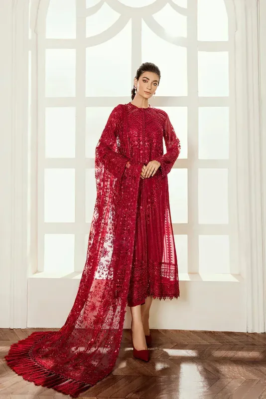 Baroque Formals Collection Red Chiffon – view 1 – Poshaq