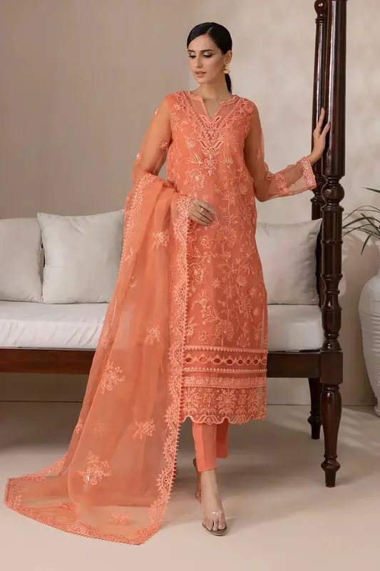 Baroque Formals Collection Coral Organza – view 1 – Poshaq