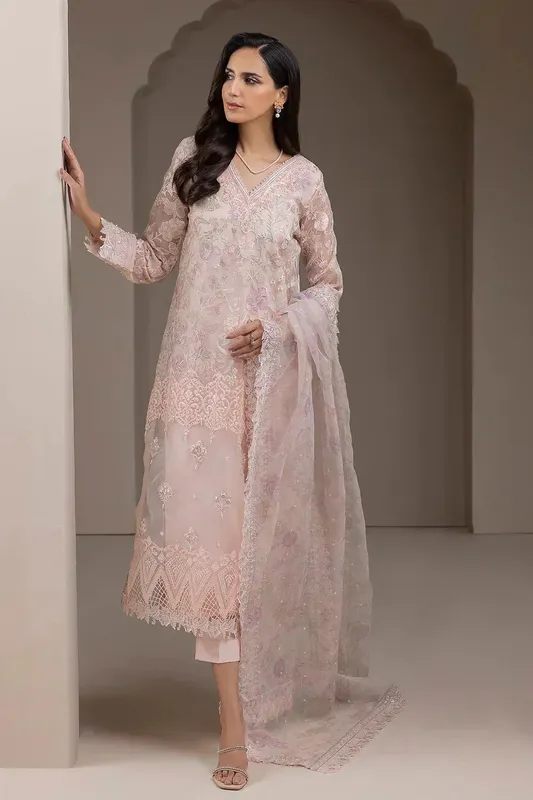 Baroque Formals Collection Pink Organza – view 1 – Poshaq