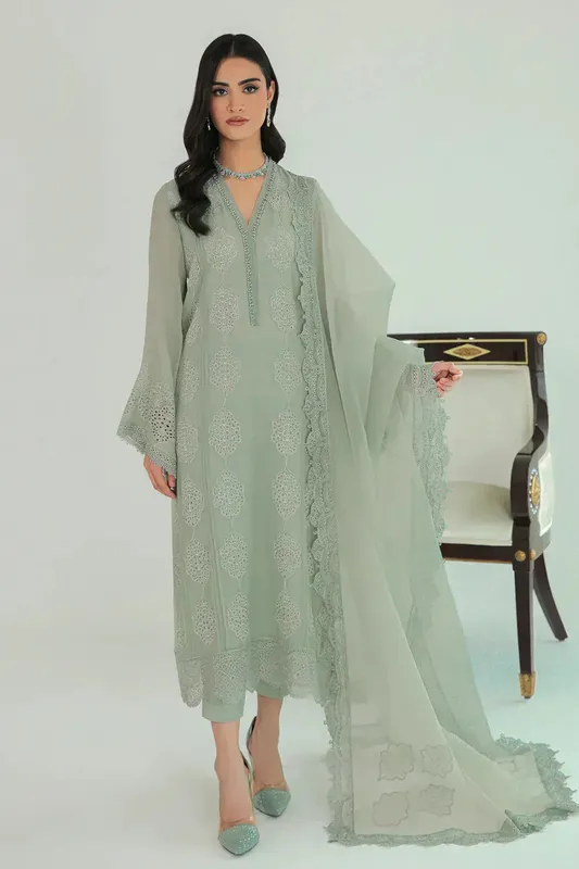 Baroque Formals Collection Green Organza – view 1 – Poshaq
