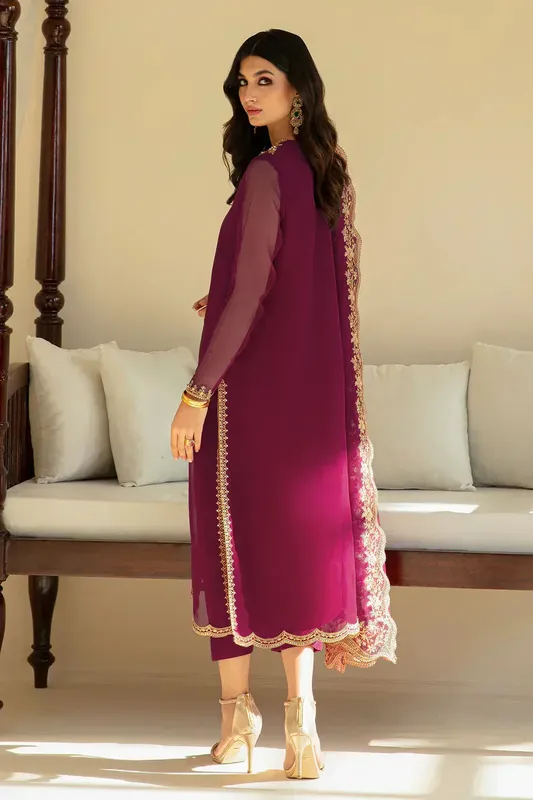 Baroque Formals Collection Magenta Chiffon – view 1 – Poshaq