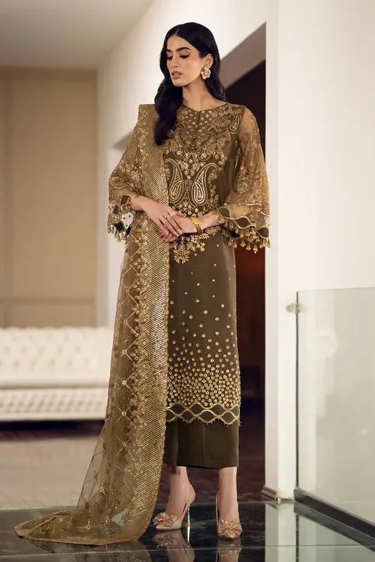 Baroque Formals Collection Green Silk – view 1 – Poshaq