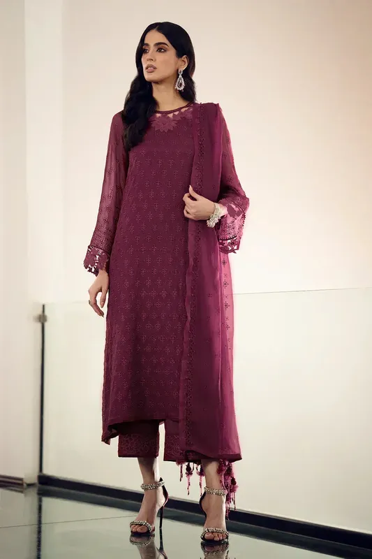 Baroque Formals Collection Magenta Organza – view 1 – Poshaq