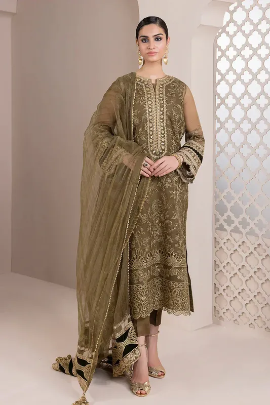 Baroque Formals Collection Green Organza – view 1 – Poshaq