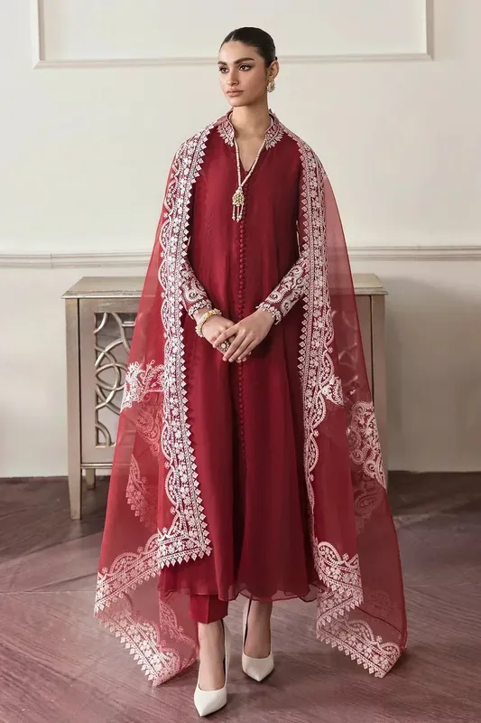 Baroque Formals Collection Red Organza – view 1 – Poshaq