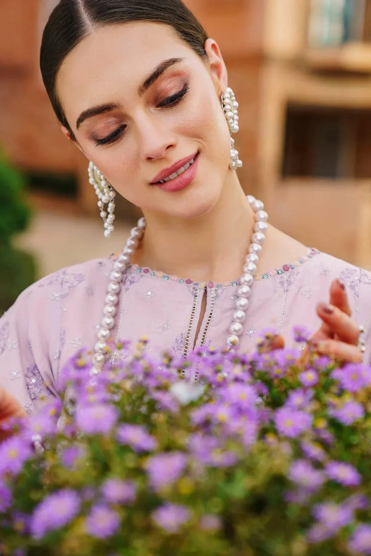 Baroque Swiss Lawn 24 Pink Organza – view 3 – Poshaq