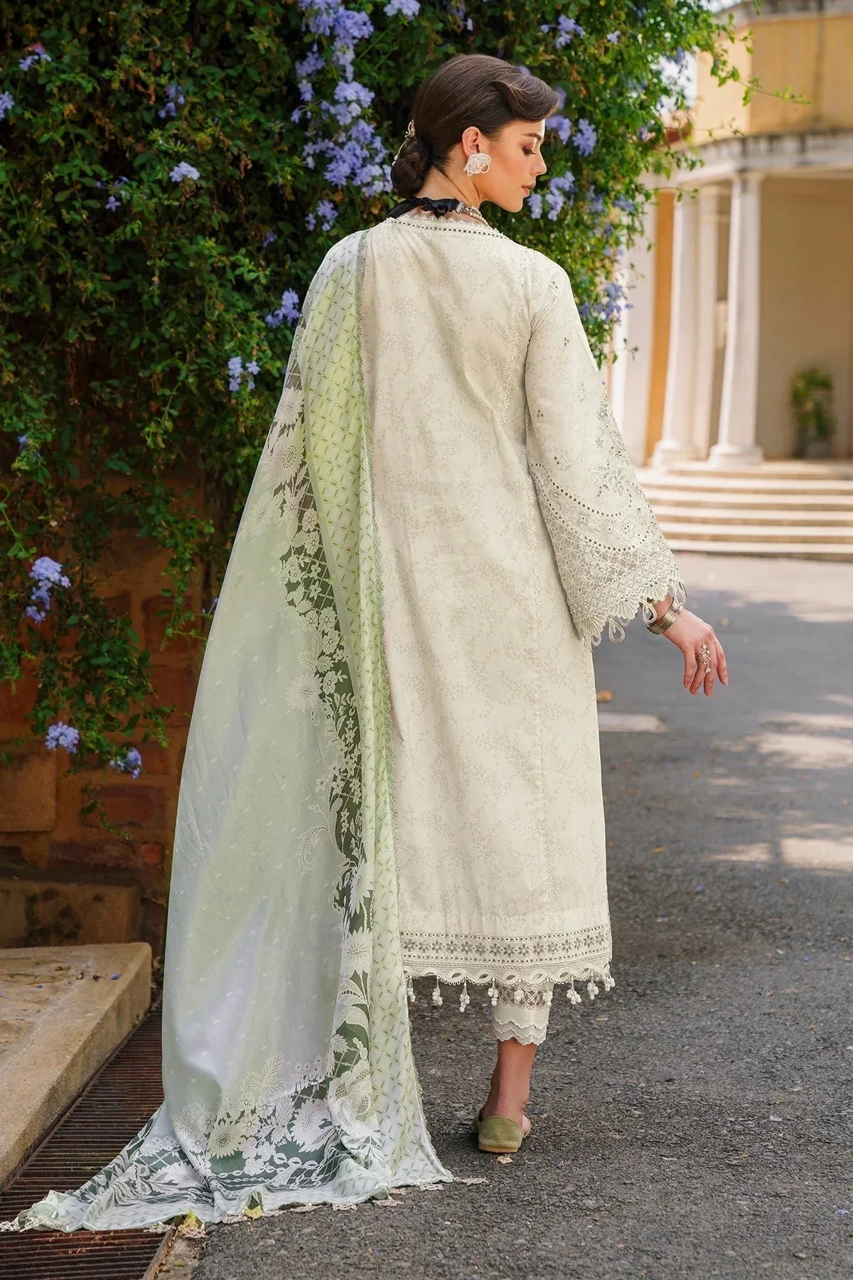 Baroque Swiss Lawn 24 Cream Organza – view 2 – Poshaq