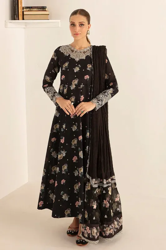 Baroque Lawn Collection 24 Black Organza – view 1 – Poshaq
