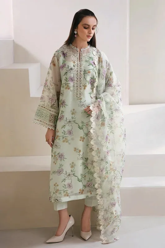 Baroque Lawn Collection 24 Green Organza – view 1 – Poshaq