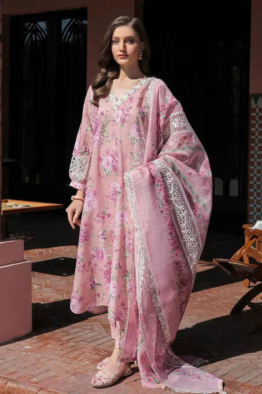 Baroque Lawn Collection 24 Purple Organza – view 1 – Poshaq