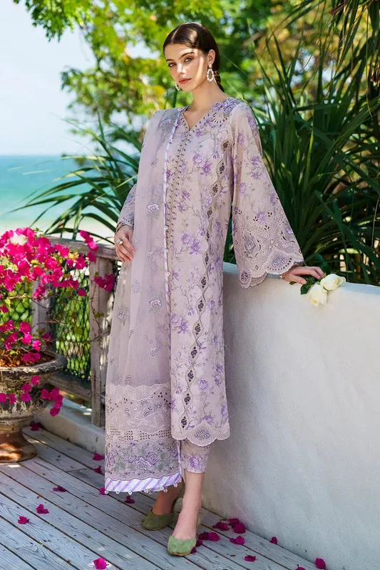 Baroque Lawn Collection 24 Purple Organza – view 1 – Poshaq