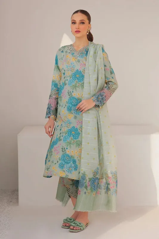 Baroque Lawn Collection 24 Green Organza – view 1 – Poshaq