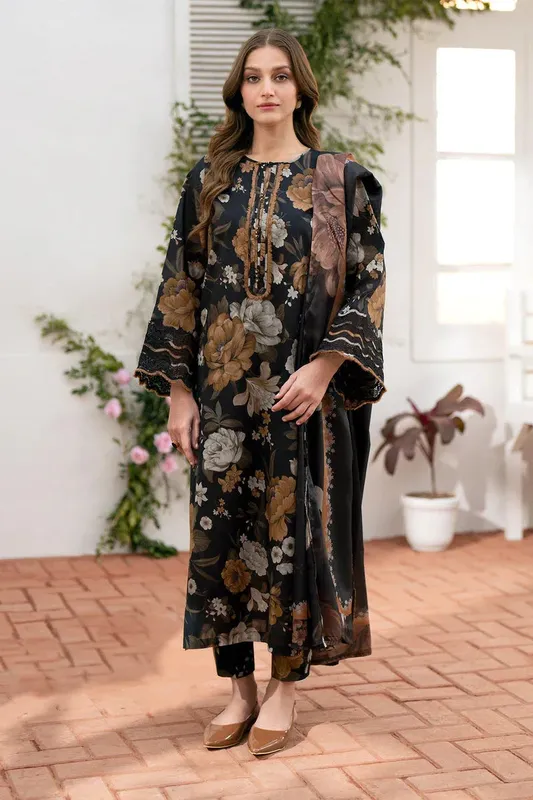 Baroque Lawn Collection 24 Black Organza – view 1 – Poshaq